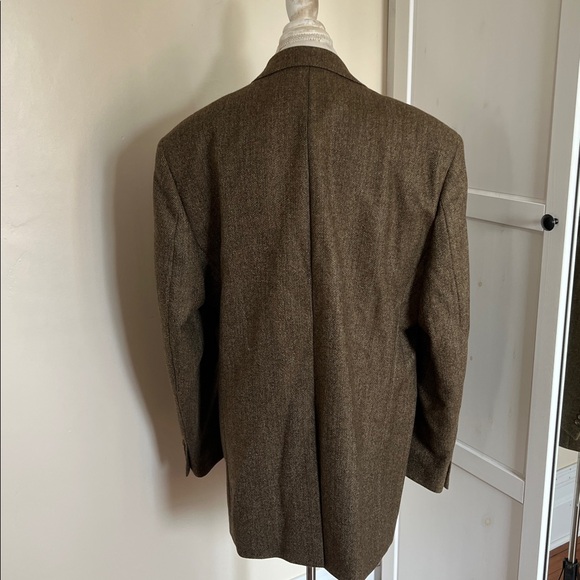 Vintage Lauren Ralph Lauren Wool Blazer | 46 Long | Brown Herringbone Tweed - Picture 9 of 9